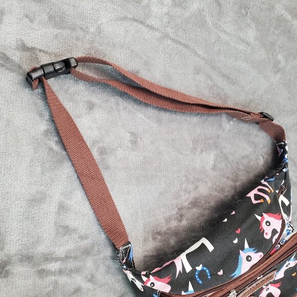 Unionbay Fanny Pack UNICORN Black Pink Rainbow Union Bay Fannie Bag Zip Adjustab - Picture 9 of 13